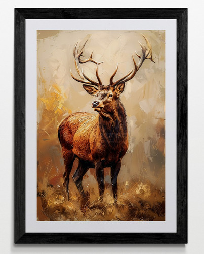 Stag animal framed - animal, canvas