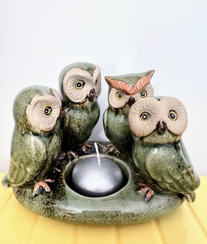 Vtg art pottery - 4, owls