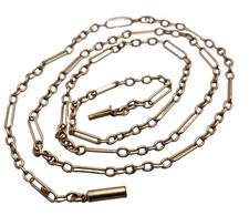 Antique Victorian 9ct Rose Gold Chain with Barrel Clasp 19 Inch Length, 4.2 Gram