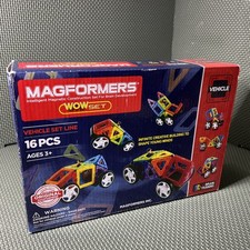 Magformers Wow Set Vehicle Car 16 Pieces Magnetic Construction Complete Boxed 3+