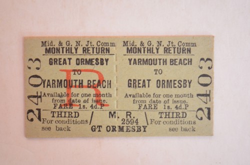 Railway ticket gnjc great - ticket, m&gnjc