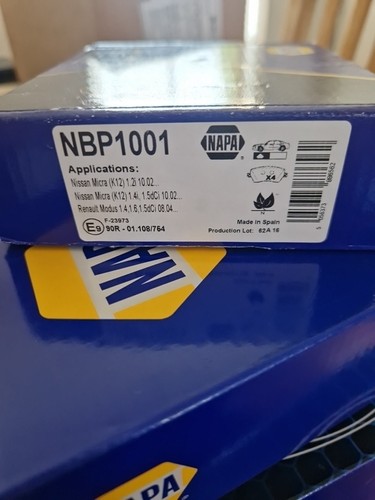 Napa nbp1001 break pads front - nbp1001,