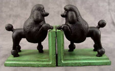 PAIR OF BLACK STANDARD POODLE Cast Iron HEAVY BOOKENDS Book Ends