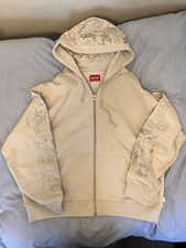 Supreme Beige Zip-Up Hoodie