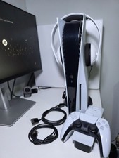Sony PlayStation 5 Disc Edition 825GB Console With Box, charging stand, Headset 