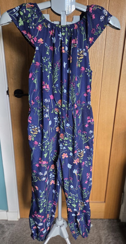 Girls navy floral jumpsuit - girls,