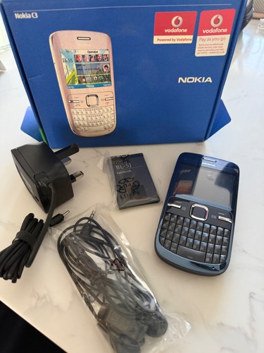 Nokia blue vodafone boxed - c3,,
