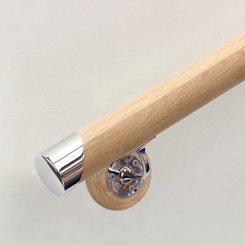 Oak round mopstick handrail - oak,