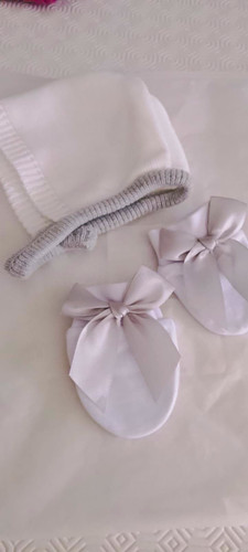 Knit cotton bonnet hat white - cotton,