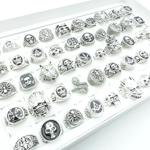 50pcs mens rings skull - 50pcs,