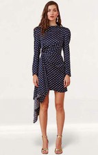 Keepsake The Label Womens Blue Polka Mini Dress