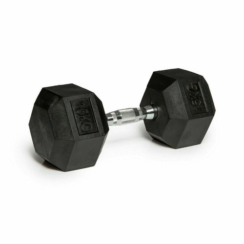 Hex dumbells cast - cast, rubber