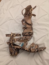 Matalan Snake Print Strappy Sandals Size 5