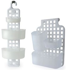 Quality Plastic Shower Caddy Hanging Hook Over Cupboard Door Tidy Organiser