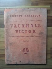 Vauxhall Victor Owners Handbook 1959 Vintage Classic Car 