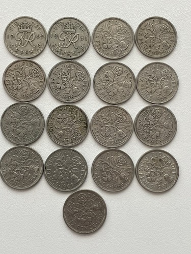 1949 1967 silver sixpence - 1949,