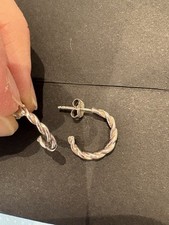 Sterling Silver Twist Hoop