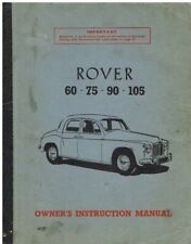 ROVER P4 60 75 90 105 SALOON 1954-58 ORIGINAL OWNERS INSTRUCTION MANUAL