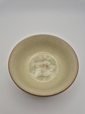 Vintage Handcrafted Denby Daybreak cereal bowl - light green with flower detail