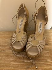 BNWOT Jimmy Choo Woven Strappy Platform Wedge Heel Shoes Size 36/3