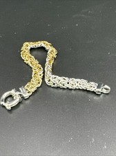 Sterling Silver /Gold  Reversible Byzantine Lds Bracelet.16 Gms