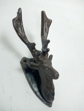 Vintage Rustic Bronze Stag Deer Head Door Knocker - Antique Style Country Home
