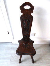 Vintage High Back Hand Carved