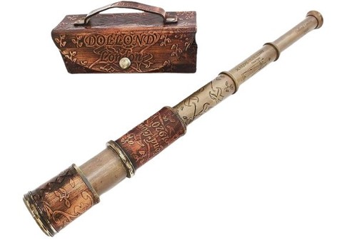 Brass nautical telescope with - nautical,