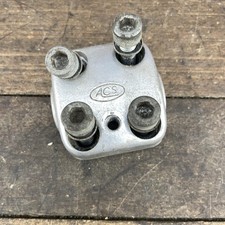 Vintage ACS BMX Stem Faceplate Top Cap Clamp w/ 4 Bolts Silver 80s Old School