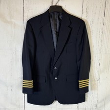 Tally Ho Brand Airline Blazer Mens 41R Pilot Captain Uniform Jacket Gold Trim