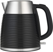 T4tec British designed Cordless Kettle - Black and Stainless Steel-TT -... 