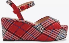 Mulberry Holly Wedge Tartan Sandals Shoe Size EU 38 / UK 5 New In Box