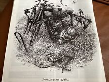 GIRDER FORKS HARD TAIL NICK WARD DRAWING MOTORCYCLE ARTICLE