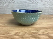 Kitchen Craft Ceramic Mixing Bowl Green Polka Dot Blue Chevron UK Design