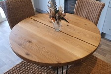 Solid Oak Round Dining Table /