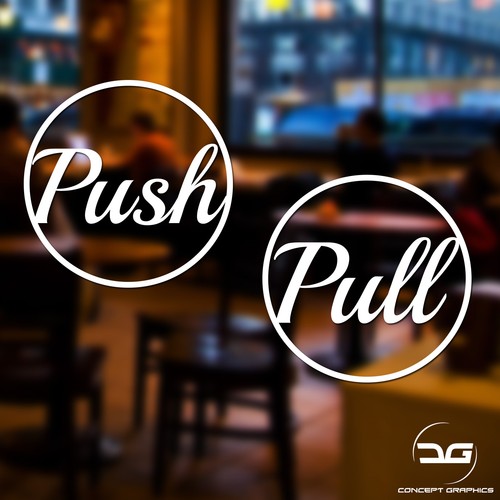 Push and pull vinyl decal - vinyl,