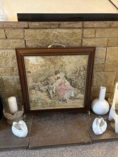 Fireplace Screen Brass Wooden