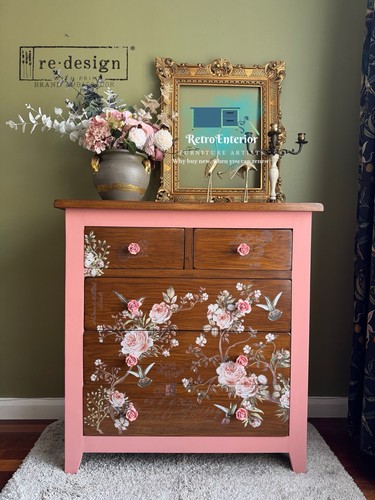 Hand painted floral chest - , of