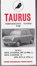 Taurus Performance Tuning For BMC Mini Cooper & Cooper S Late 1960s UK Brochure