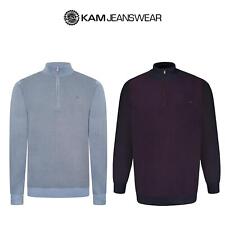 Mens Plus Size Jumper Half-Zip Knitted Pullover Long Sleeve Sweater, 2XL to 8XL