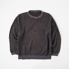 Vintage 90s Ashworth Houndstooth Jumper Grey Jumper - Large