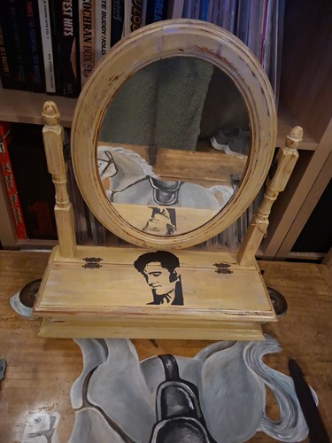 Elvis presley rustic table - elvis,