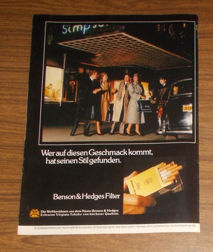 Rare advertising benson - rare, &