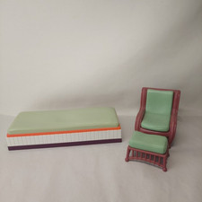 Hannah Montana Doll House Furniture Malibu Beach House CHAIR & BED Barbie Size