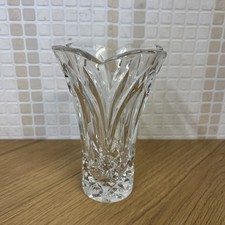 Waterford Crystal GLENFALL 6" Tall Vase Flared Scalloped Seahorse Mark Vtg IRISH