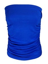 Women Stretchable Boob Tube  Ruched Sides Strapless Bandeau Top