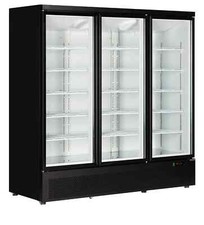 NEW 3 GLASS DOOR DISPLAY FRIDGE BLACK WALLSITE CHILLER ATOM MAXI 3 @ £1832+ VAT