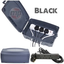 Outdoor Waterproof Masterplug Electrical Connection Box & Black 4 Extension Lead