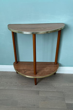 Vintage 1960's Half Moon Wood Side Table VERY GOOD CONDITION
