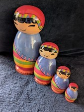 Retro Russian Dolls Wooden